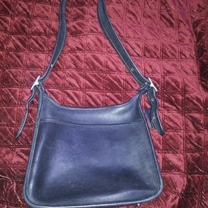 Vintage black leather Coach bag.